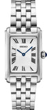 Ladies' Essentials Quartz Stainleess Steel Bracelet &  22mm Case White Dial Roman Numerals Blue Hands & Cabochon Crown Water Resistance 50m