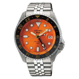 SEIKO
Brand: SEIKO CORP. OF AMERICA  
5 Sports SKX Series Automatic GMT W/Manual Wind  Orange Dial 4 Hand Date WR100M Stainless Steel Bracelet