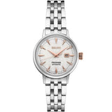 SEIKO
Brand: SEIKO CORP. OF AMERICA
Presage White and Rose 8 Diamond Auto Dial Silver Bracelet WR30