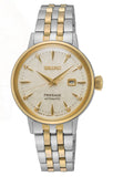 SEIKO
Brand: SEIKO CORP. OF AMERICA
Presage Cocktail Automatic 3H Date Two Toned Silver Yellow 8 Diamonds WR50M