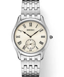 SEIKO
Brand: SEIKO CORP. OF AMERICA
Essentials Collection
Stainless Steel Bracelet Ivory Dial Roman Numerals WR50M