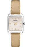 Ladies Essentials Quartz   Stainless Steel  26mm Case Tan Leather Band Pale Pink Dial Gold Tone Hands & Markers   Water Resistance 50m