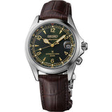 Men's Prospex Alpinist  Automatic     Stainless Steel 39mm Case Leather Strap    Green Dial  Luminous Hands & Markers Date Window  Water Resistance 200m