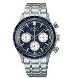 Seiko Essentials Chronograph Quartz Stainless Steel Bracelet & 38mm Case  Blue Dial LumiBrite Hands & Markers Water Resistance 50m
