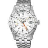 Men's 5 Sports Automatic Stainless Steel Bracelet & 39mm Case White Dial Date Window LumiBrite Hands & Markers Water Resistance 100m