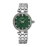 Ladies'  Quartz 
Stainless Steel Bracelet & 29mm Case
Green Mother of Pearl Dial 
8 Diamonds 
Water Resistance 50m