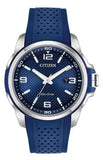 Sport Casual Eco-Drive Stainless Steel Case Blue Dial with Date Blue Polyurethane Strap Water Resistant 100M