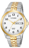 Men's Classic   
Quartz  
Two Tone Expansion Bracelet  
37mm Case  
White Dial   
Day/Date Window  
Water Resistance 50m