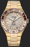 Men's Series 8 Limited Edition  Automatic GMT  Two Tone Stainless Steel Bracelet & 41mm Case  Textured Gold Tone Dial  Date Window  Anti Reflective Sapphire Crystal  Water Resistance 100m