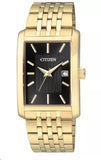 MISCELLANEOUS WATCH
Brand: CITIZEN WATCH CO.
Black 3H D8 Rectanlge Quartz Dial Yellow Tone Brace WR30M