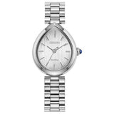 Ladies' Citizen L Rainell  
Eco-Drive 
Stainless Steel Bracelet & 26mm Case 
Silver Tone Dial Hands & Markers
Blue Cabochon Crown 
Water Resistance 50m