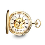 Charles Hubert Gold-finish Skeleton Dial Pocket Watch 
Engravable
