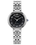 Citizen L Classic Eco-Drive Stainless Steel Bracelet Black Dial Water Resistant 50m