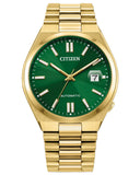 Citizen Tsuyoso Automatic 40mm Gold-Tone Stainless Steel Case & Bracelet Green Dial with Date Water Resistance 50m
