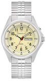 Caravelle Traditional      Quartz 40mm Silver-Tone Stainless Steel Case & Espansion Band Backlit Dial with Day/Date