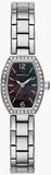Caravelle Quartz 18mm Silver-Tone Stainless Steel Case & Bracelet Black Mother of Pearl Dial