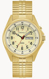 Caravelle Traditional Quartz  40mm Gold-Tone Stainless Steel Case & Expansion Bracelet Backlit Dial with Day/Date