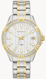 Caravelle Quartz Two-Toned Stainless Steel Case & Bracelet Silver Tone Dial Date  Luminous Hands Crystal Bezel Water Resistant to 100 Meters