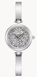 Caravelle Quartz Stainless Steel  Case & Bangle Bracelet Silver Tone Dial 360 Rock Crystals Water Resistant to 30 Meters