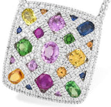 3.22ct gemstones, expertly set in gleaming 14KW gold. Glimmering diamonds, totaling .63ct with SI1-2 clarity, add scintillating brilliance.