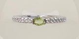 14 Karat White Gold Peridot=0.20 Carat 20 Diamonds=0.21 Carat FG,VS Ring