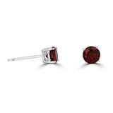 14 Karat White Gold 5mm Round Garnet Stud Earrings