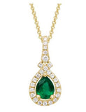 14 Karat Yellow Gold 5X4mm Emerald=.32 Carat 25 Diamonds= .14 Carat GH VS 16-18
