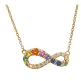 14 Karat Yellow Gold Multi Sapphires 8 Diamonds=.03 Carat GH VS-SI Pendant with Chain