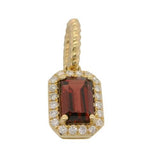 14 Karat Yellow Gold 6X4 Garnet 20 Diamonds=.08 Carat GH VS-SI Pendant - No Chain