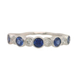 Platinum 5 Sapphires=.46 Carat 6 Diamonds= .22 Carat GHJ VS-=SI Bezel Band