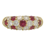 18 Karat Yellow Gold 7 Rubies=.55 Carat 18 Diamonds=.97 Carat GH SI2 Size 6.75 Ring