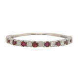 14 Karat White Gold 9 Rubies=.20 Carat 9 Diamonds=.15 Carat GH SI2 I1 Band