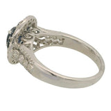 14 Karat White Gold 9 Sapphires=1.20 Carat 72 Diamonds=.50 Carat GH SI1 Ring