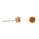 14 Karat Yellow Gold 5mm Round Citrine Stud Earrings