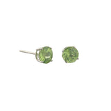 14 Karat White Gold 6mm Round Peridot Stud Earrings