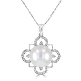 14 Karat White Gold 10.5-10.75mm Fresh Water Pearl24 Diamonds=0.11 Carat Pendant No Chain Included