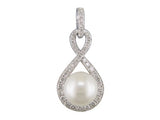 14 Karat White Gold 9.5mm Pearl 38 Round Diamonds=.46 Carat Pendant
Chain Not Included