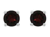 14 Karat White Gold 2-5mm Round Garnet Stud Earrings