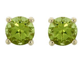14 Karat Yellow Gold 2-5mm Round Peridot Stud Earrings