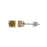 14 Karat White Gold 2-5mm Citrine Stud Earrings