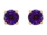 14 Karat Yellow Gold 2-5mm Amethyst Stud Earrings