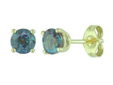 14 Karat Yellow Gold 2-5mm Created Alexandrite Stud Earrings