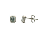 14 Karat White Gold 2-3x4mm Aquamarine Stud Earrings