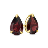 14 Karat Yellow Gold 2-6x4mm Pear Shaped Garnet Stud Earrings