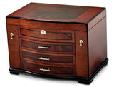 Poplar Veneer Burlwood Inlay Jewelry Chest