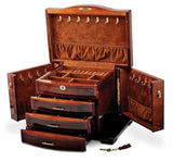 Poplar Veneer Burlwood Inlay Jewelry Chest