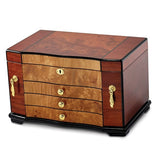 Inlay 3 Drawer Wood Jewelry Box