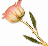 Brand: QUALITY GOLD
Lacquer Dipped Gold Trim White Pink Rose - Giftware