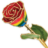 Brand: QUALITY GOLD
Laquer Dipped Gold Trim Rainbow Rose - Giftware