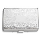 Silver Tone Scroll Design Cigarette Case